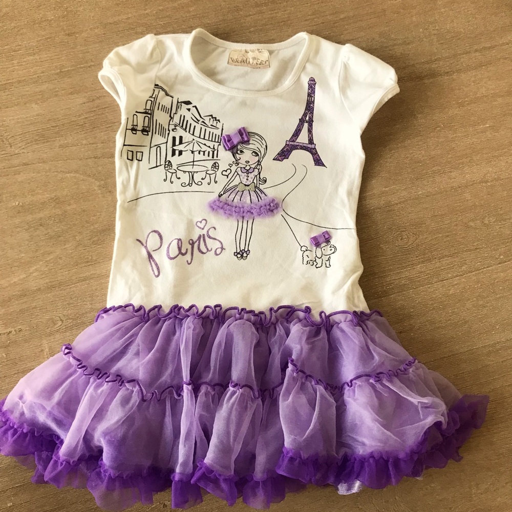 Paris Tutu Dress Short Sleeve Girls Size 3T